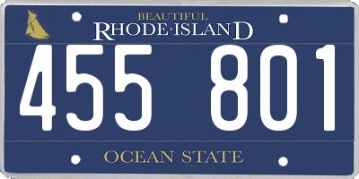 RI license plate 455801