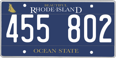 RI license plate 455802