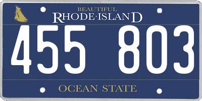 RI license plate 455803