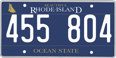 RI license plate 455804