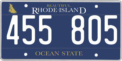 RI license plate 455805