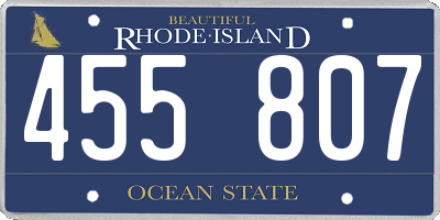 RI license plate 455807