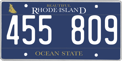 RI license plate 455809