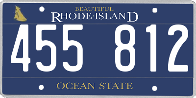 RI license plate 455812
