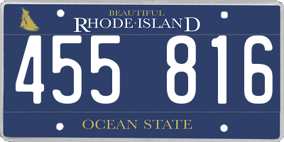 RI license plate 455816