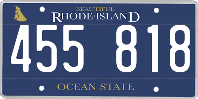 RI license plate 455818