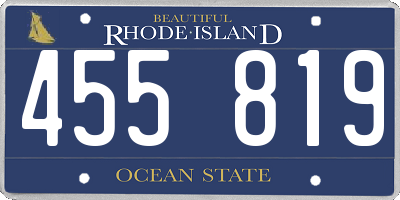 RI license plate 455819