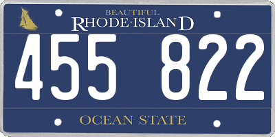 RI license plate 455822