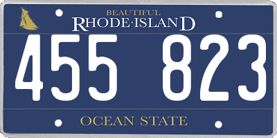 RI license plate 455823