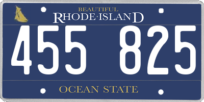 RI license plate 455825
