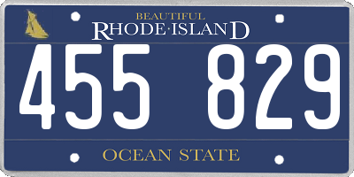 RI license plate 455829