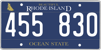 RI license plate 455830