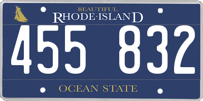 RI license plate 455832