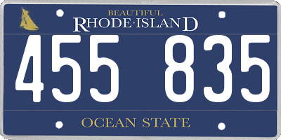 RI license plate 455835