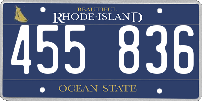 RI license plate 455836