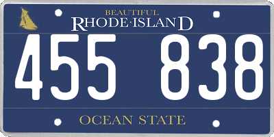 RI license plate 455838