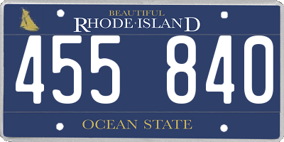 RI license plate 455840