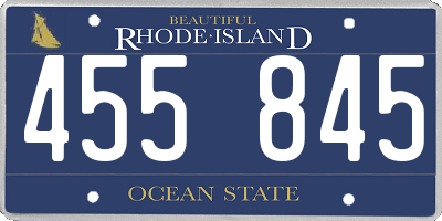 RI license plate 455845