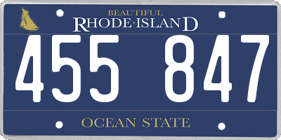 RI license plate 455847