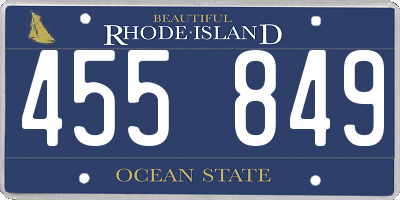 RI license plate 455849