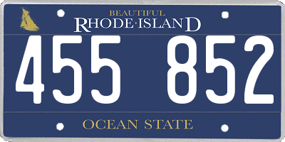 RI license plate 455852
