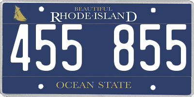 RI license plate 455855