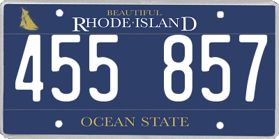 RI license plate 455857