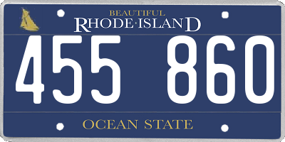 RI license plate 455860