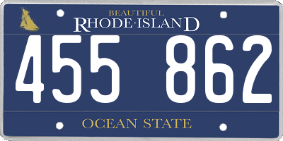 RI license plate 455862