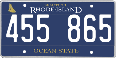 RI license plate 455865