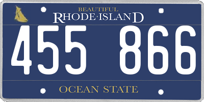 RI license plate 455866