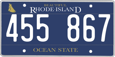 RI license plate 455867