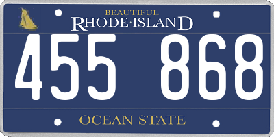 RI license plate 455868