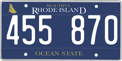 RI license plate 455870