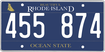 RI license plate 455874