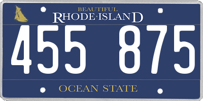 RI license plate 455875