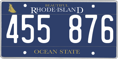 RI license plate 455876