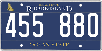 RI license plate 455880