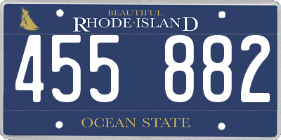 RI license plate 455882