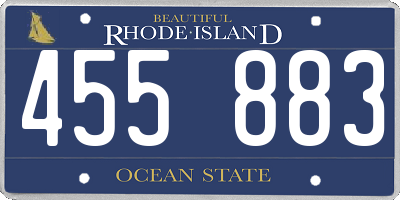 RI license plate 455883