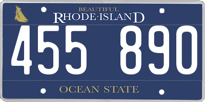 RI license plate 455890