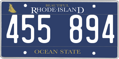 RI license plate 455894