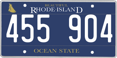 RI license plate 455904