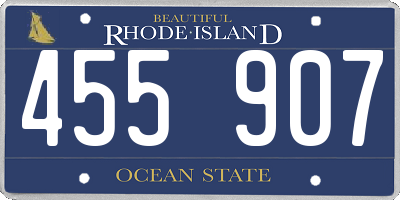 RI license plate 455907