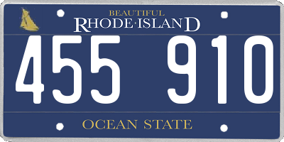RI license plate 455910