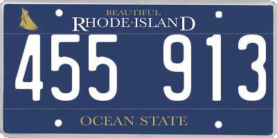 RI license plate 455913