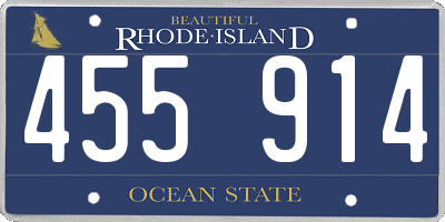 RI license plate 455914