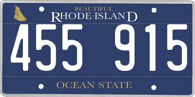 RI license plate 455915
