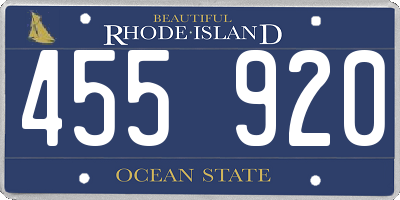 RI license plate 455920