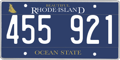RI license plate 455921